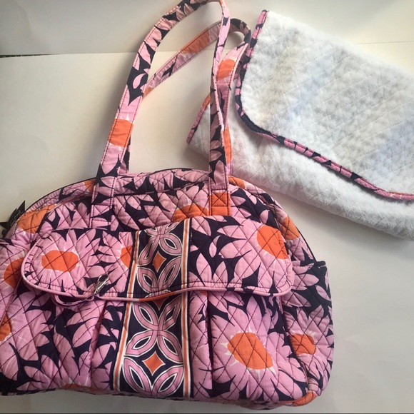 Vera Bradley Accessories Vera Bradley Pink Daisy Diaper Bag Wchanging